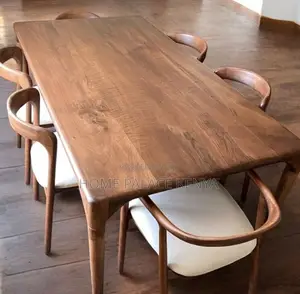 Dining Set: Modern Rustic Walnut Wood Dining Table