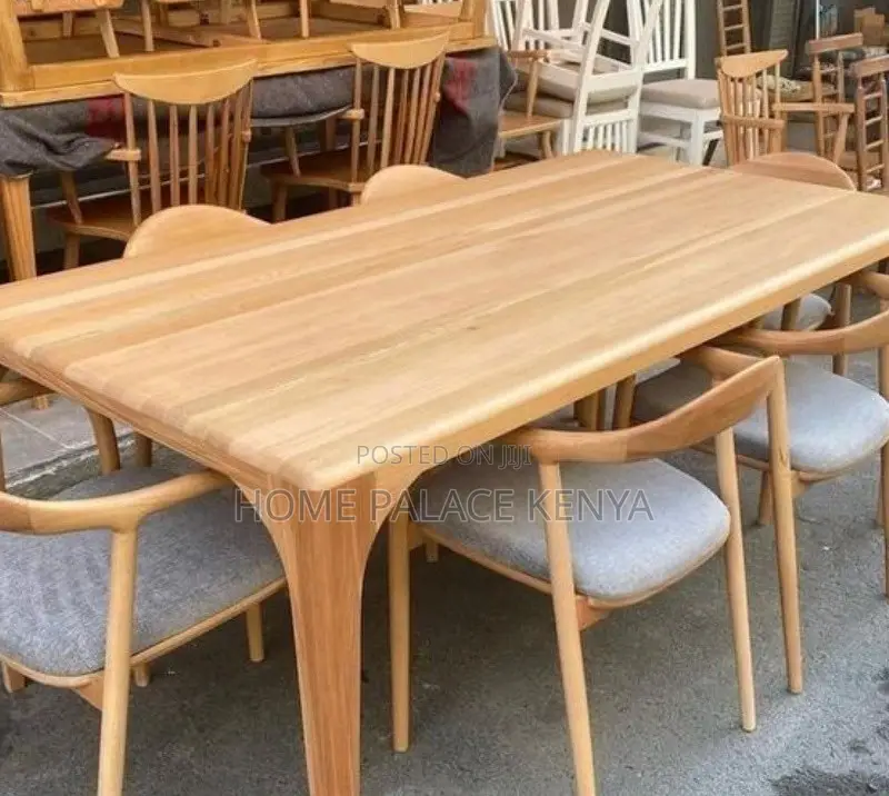 Dining Set: Modern Rustic Walnut Wood Dining Table