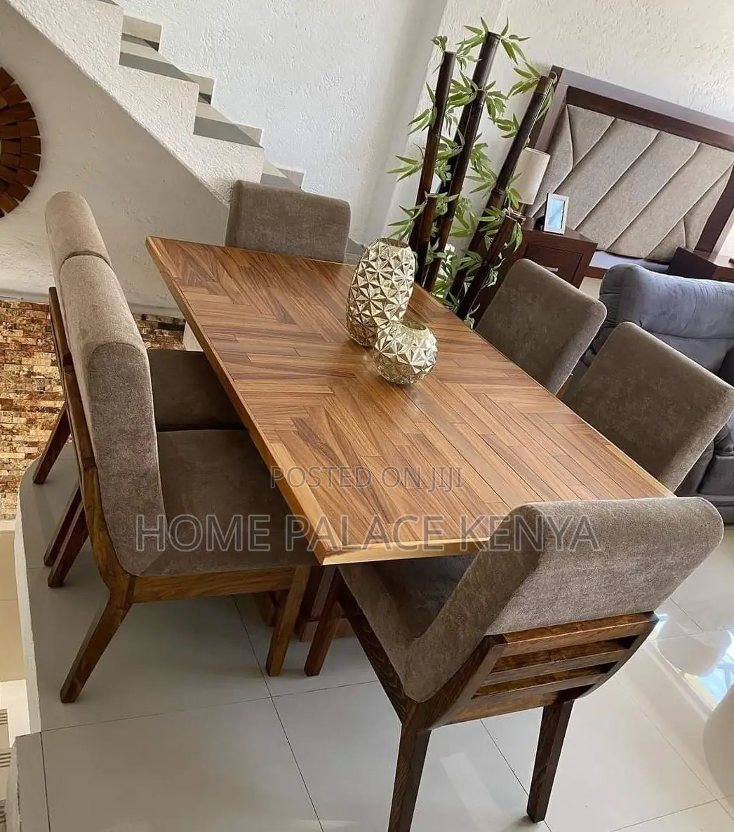 Dining Set: Modern Rustic Walnut Wood Dining Table
