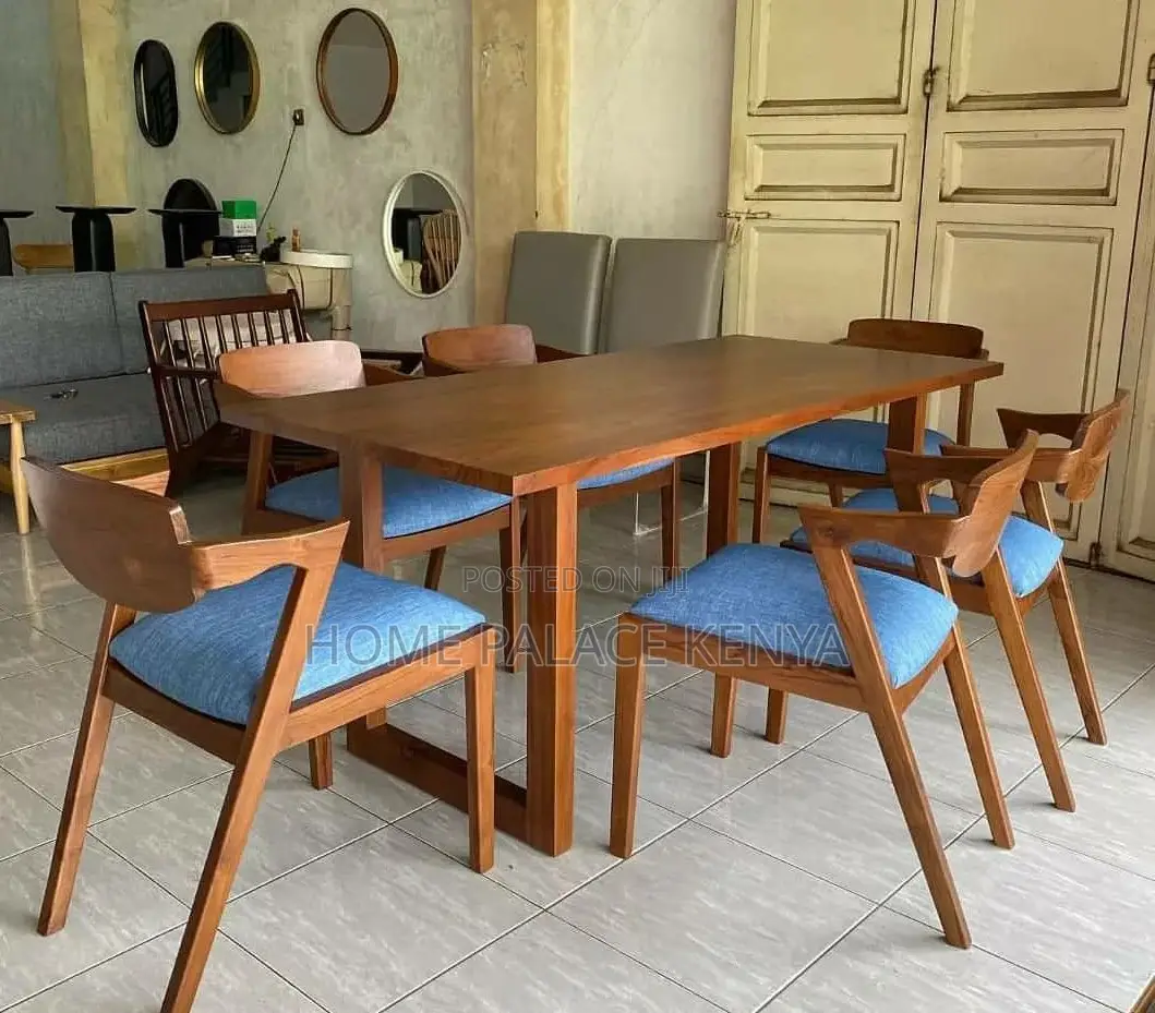 Dining Set: Modern Rustic Walnut Wood Dining Table
