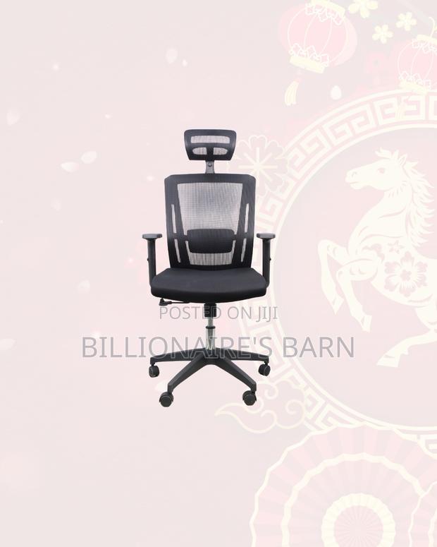Heavy Duty Black Mesh Office Chair Ergonomic Headrest With Nylon Base - thumbnail 3