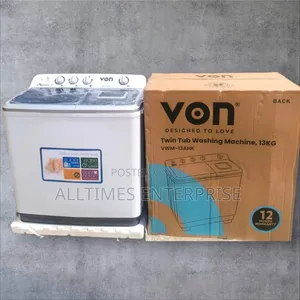 Von 13kgs Twin Tub Washing Machine -White