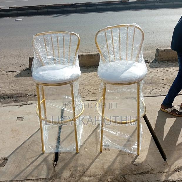 Alluring Gold and White Stools - main view
