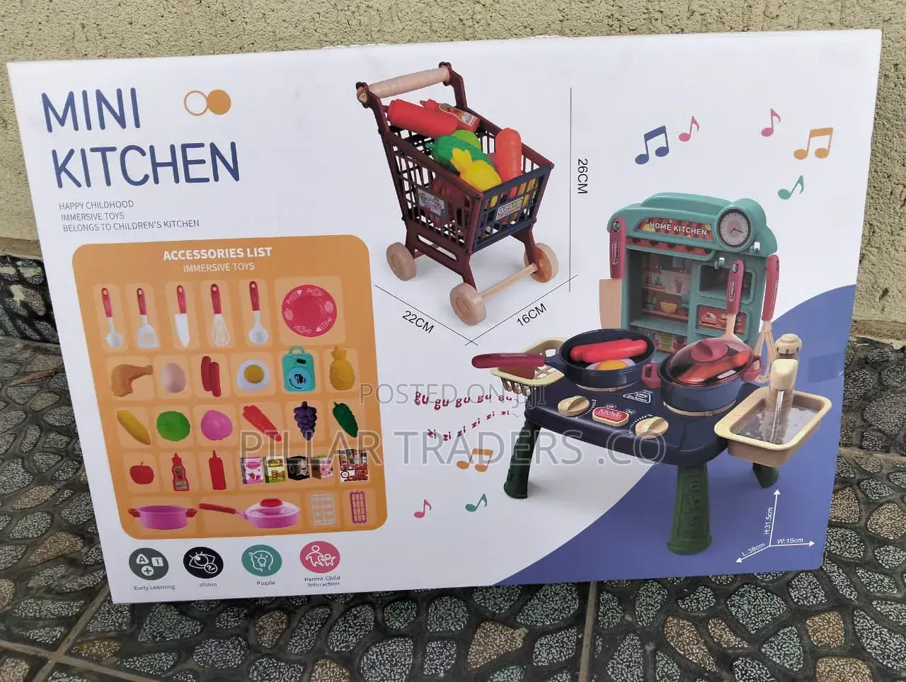 Mini Kitchen Play Set for Kids With Cooking Accessories