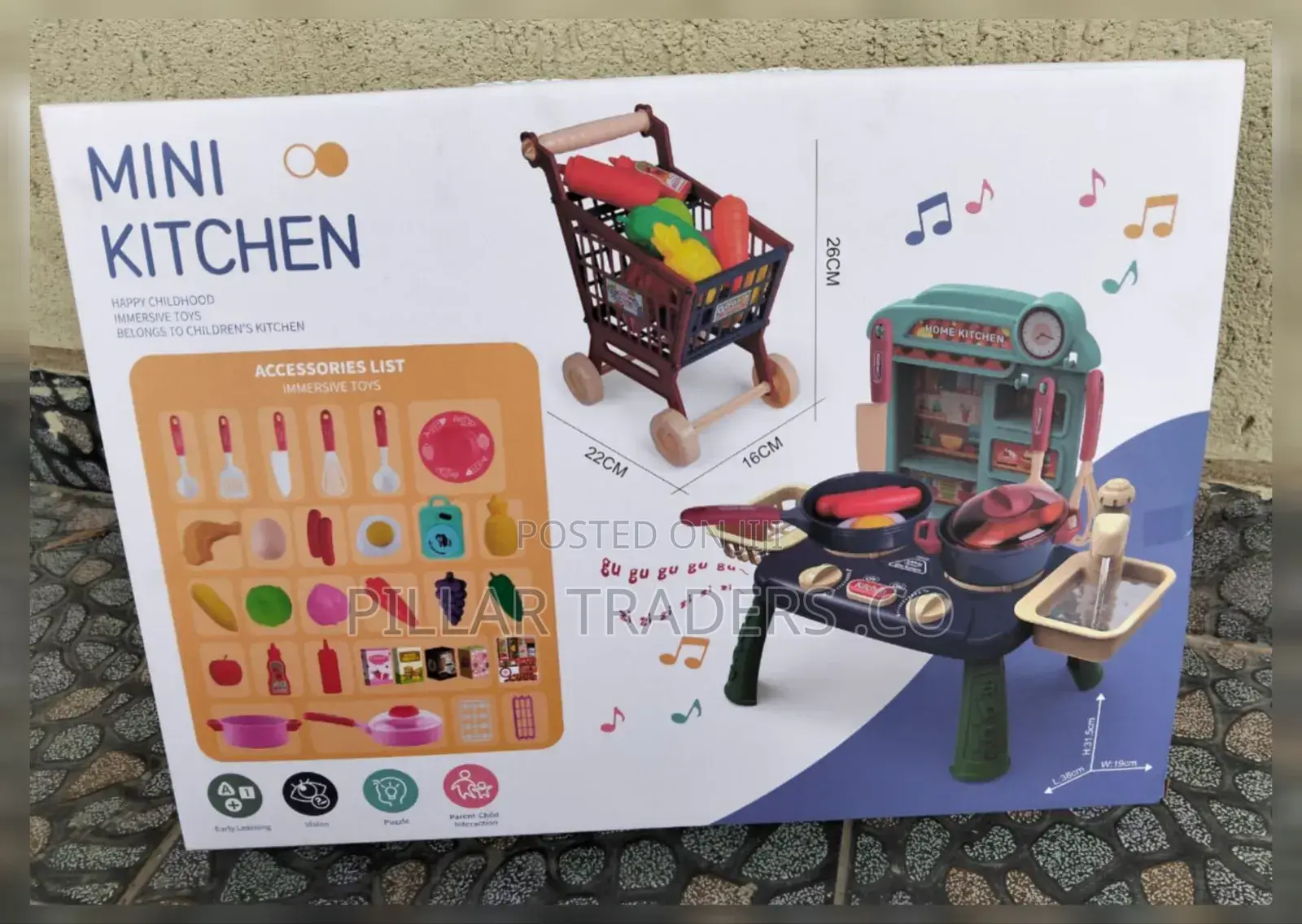 Mini Kitchen Play Set for Kids With Cooking Accessories -52pcs