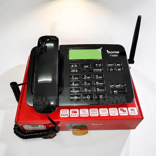 Wireless Rechargeable Bontel T1000 Dual Sim GSM Landline Desktop Phone