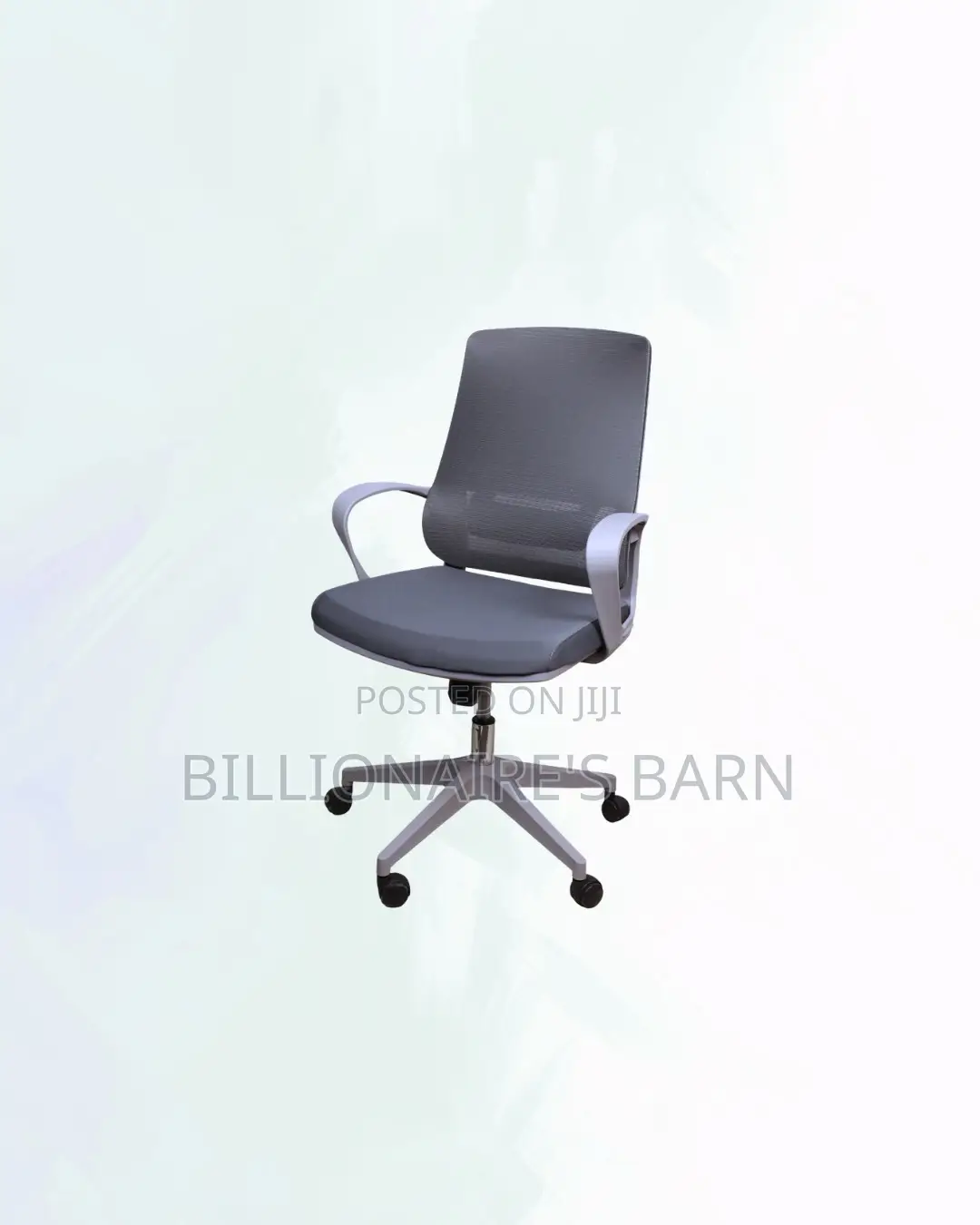Comfortable Grey Ergonomic Mesh Office Chair Mid Back Lumbar Support