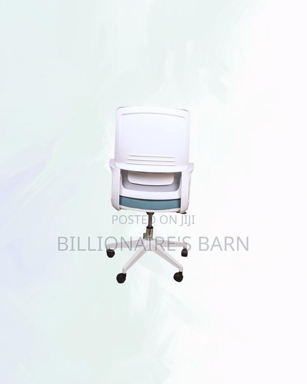 Comfortable White Ergonomic Mesh Office Chair Mid Back Lumbar Support - thumbnail 3