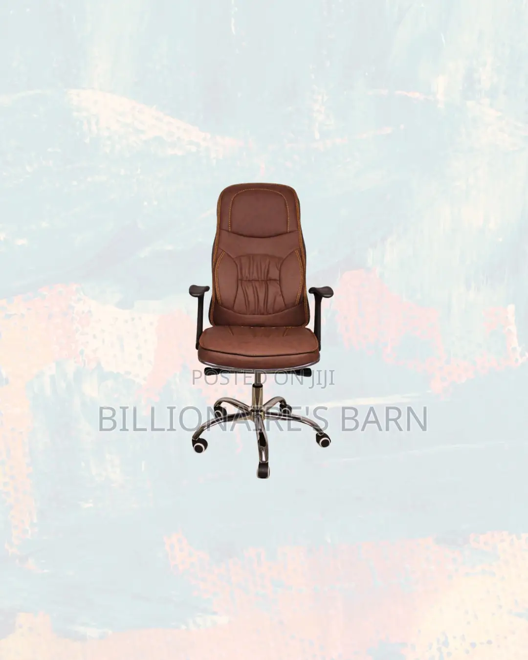 Executive Leather Chair High Back Padded Armrest Ready for Delivery