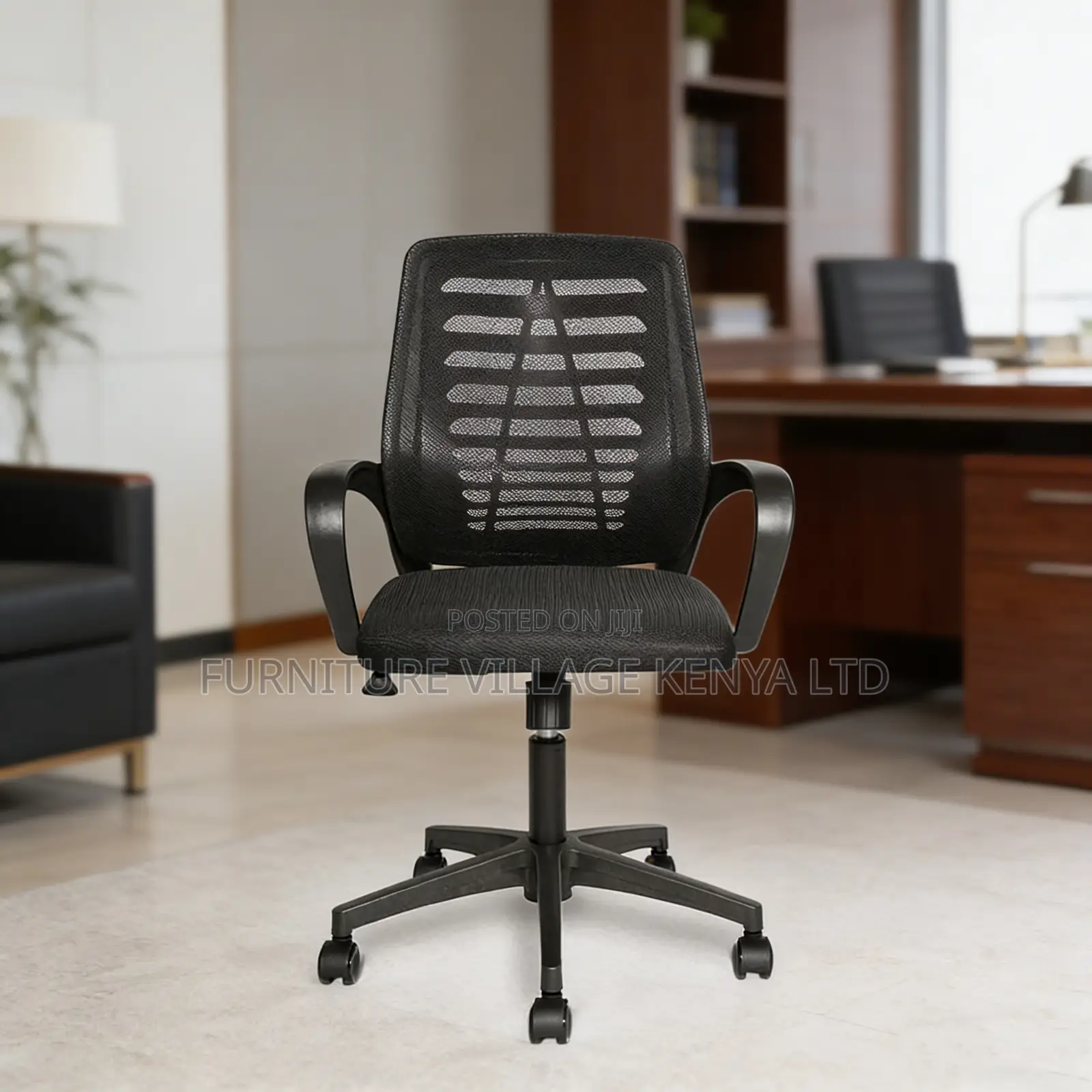 Black Ergonomic Swivel Task Home Chair