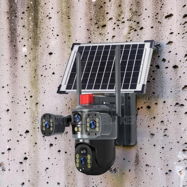 Large Capacity Battery Backup 20mp 4g PTZ Triple Lens Solar Camera