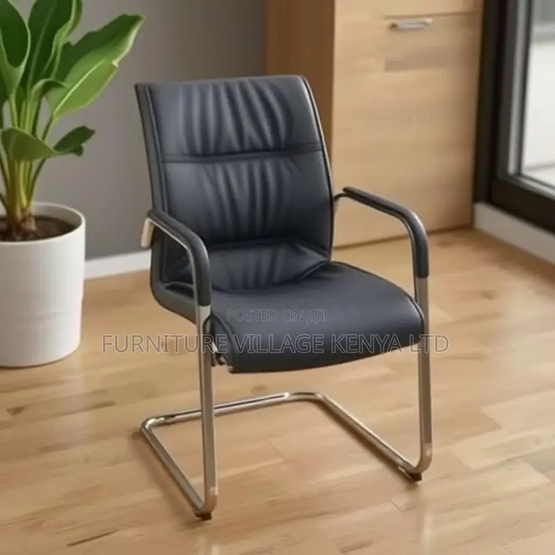 Chrome Base Leather Guest Visitor Chair