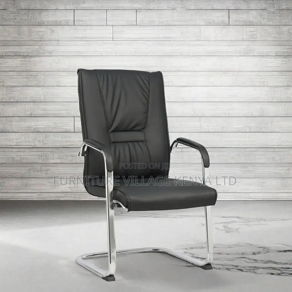 Chrome Base Leather Guest Visitor Chair