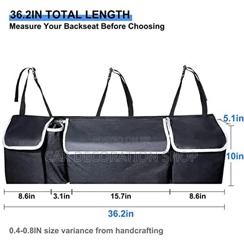 Black Polyester Backseat Hanging Boot Organizer With Pockets
