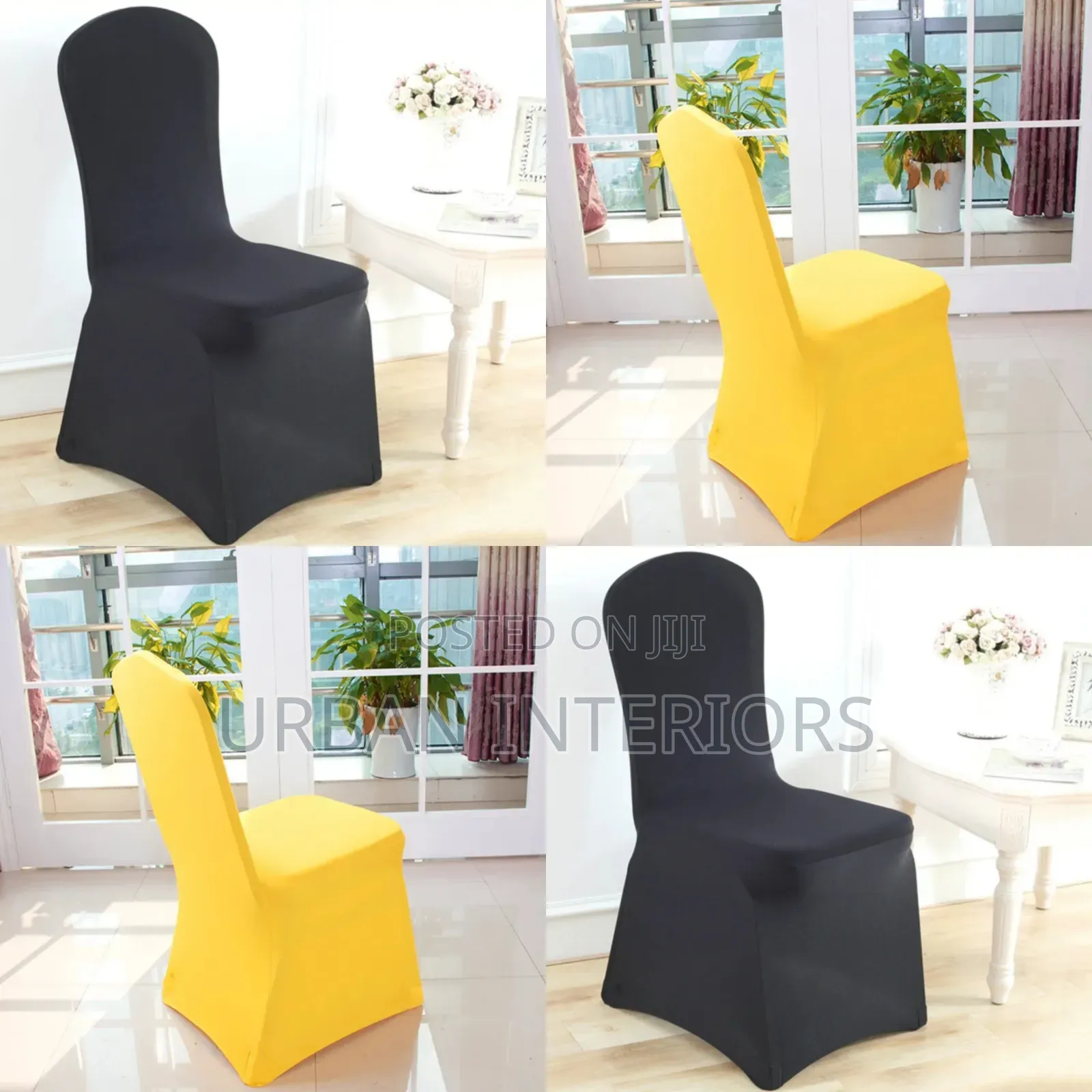 Black and Yellow Chair Covers for Executive Chair Dressing