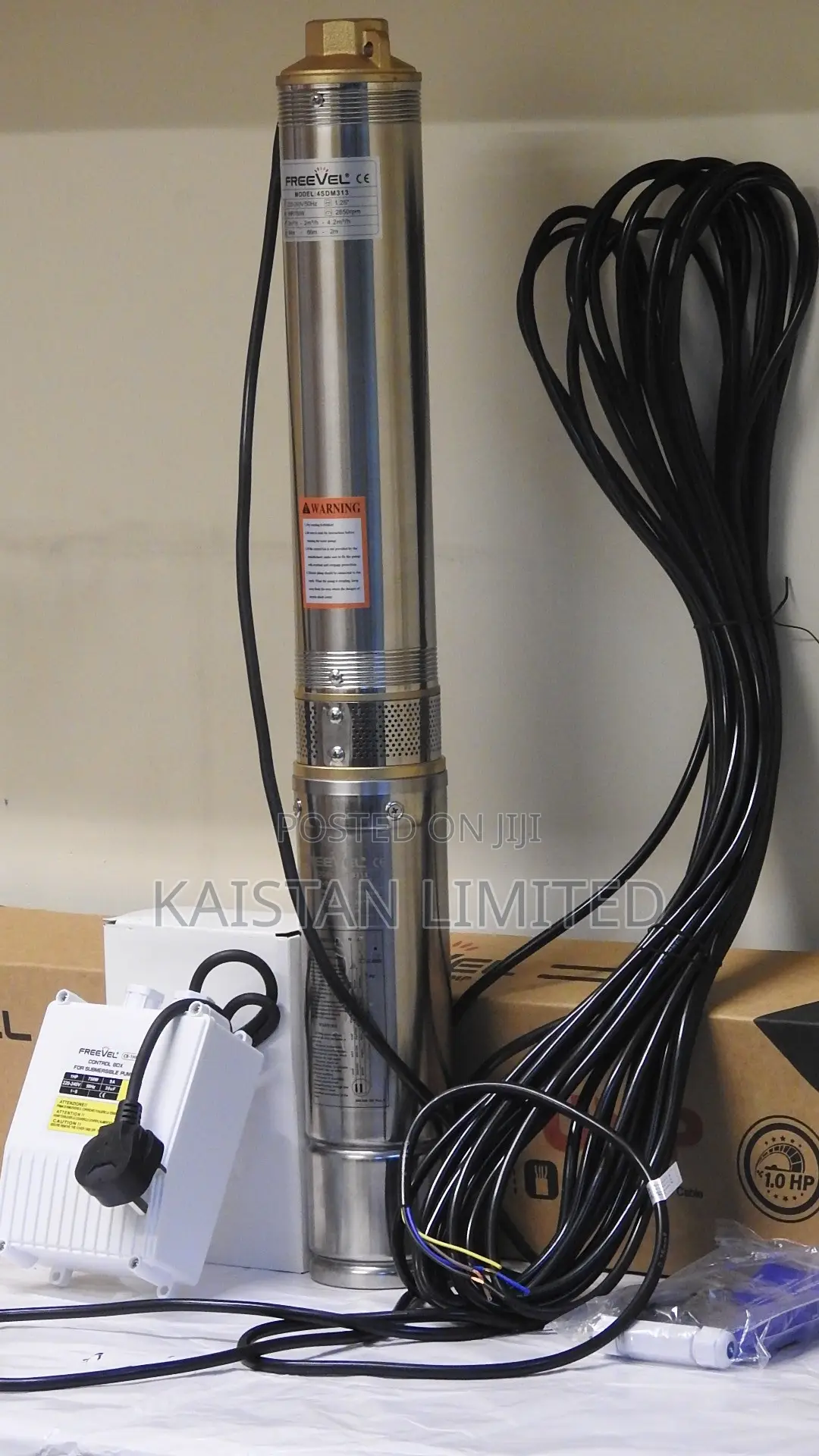 Freevel Borehole Submersible Pump 1hp 750w. Deep Well Water Pump