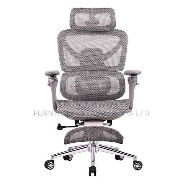 White Full Mesh Ergonomic Adjustable Office Task Chair - thumbnail 3