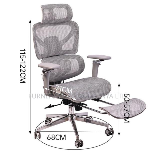 White Full Mesh Ergonomic Adjustable Office Task Chair - thumbnail 4