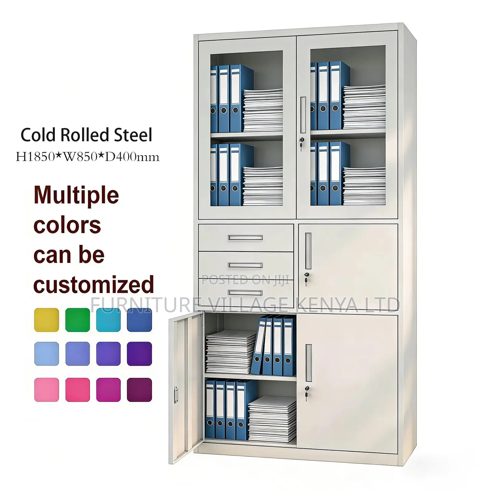 3-Drawer Steel Locker Filling Safe Cabinet