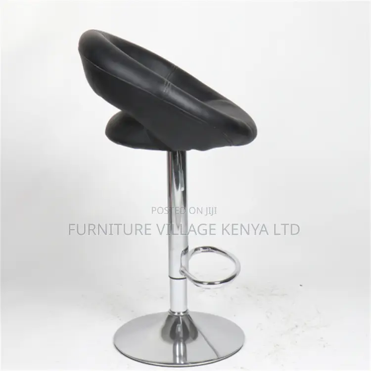 Round Imported Leather Reception Counter Stool