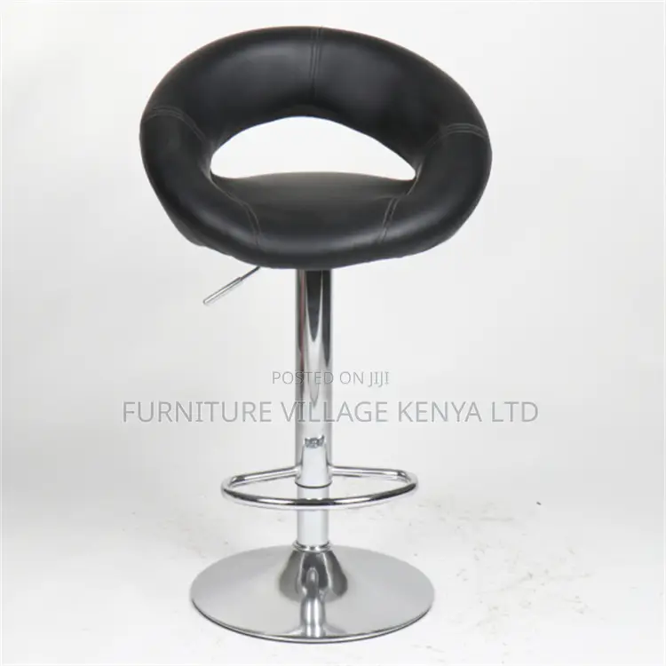 Round Imported Leather Reception Counter Stool