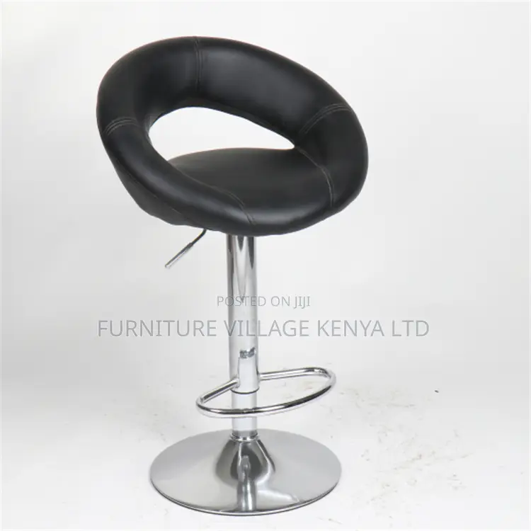 Round Imported Leather Reception Counter Stool