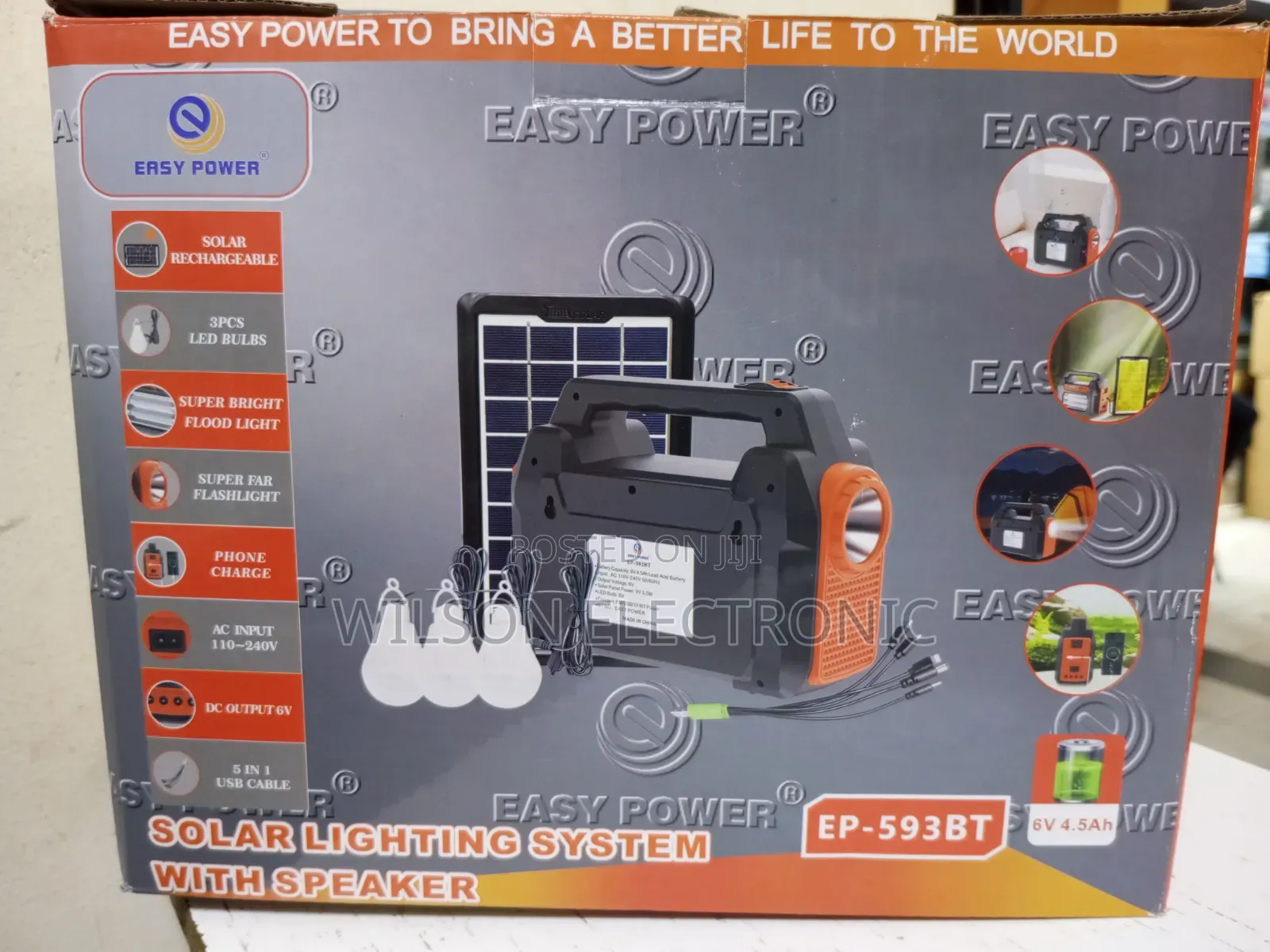 Solar Lighting System With Speaker. Ep-593bt