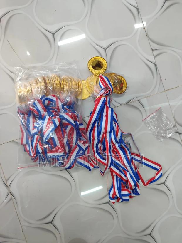 Gold Silver Bronze Award Medals With Ribbon - main view