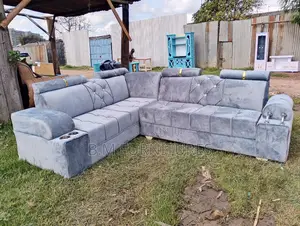 Grey L Shaped Seat