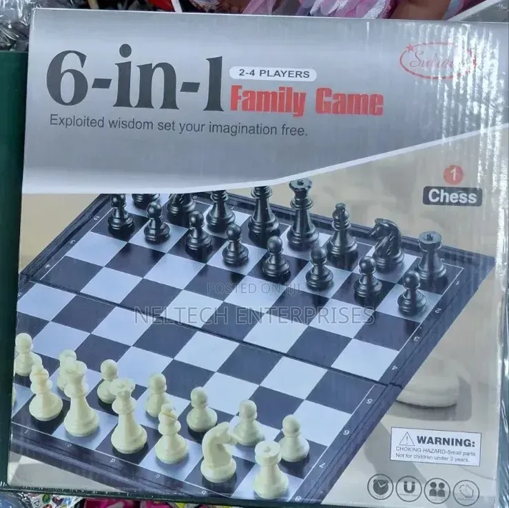 6 in 1 Family Game Chess, Backgammon, Chinese Checkers Etc