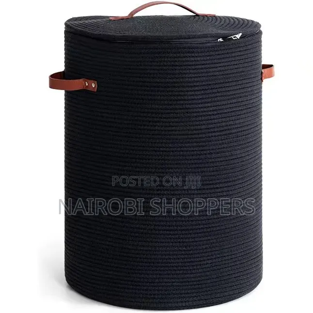Wooven Laundry Basket / Black