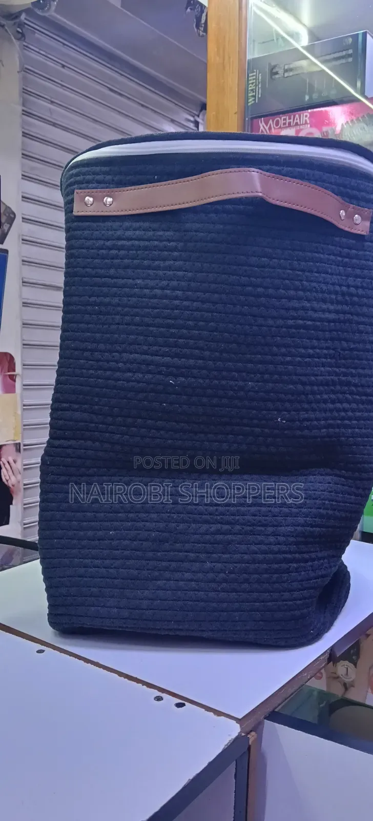 Wooven Laundry Basket / Black