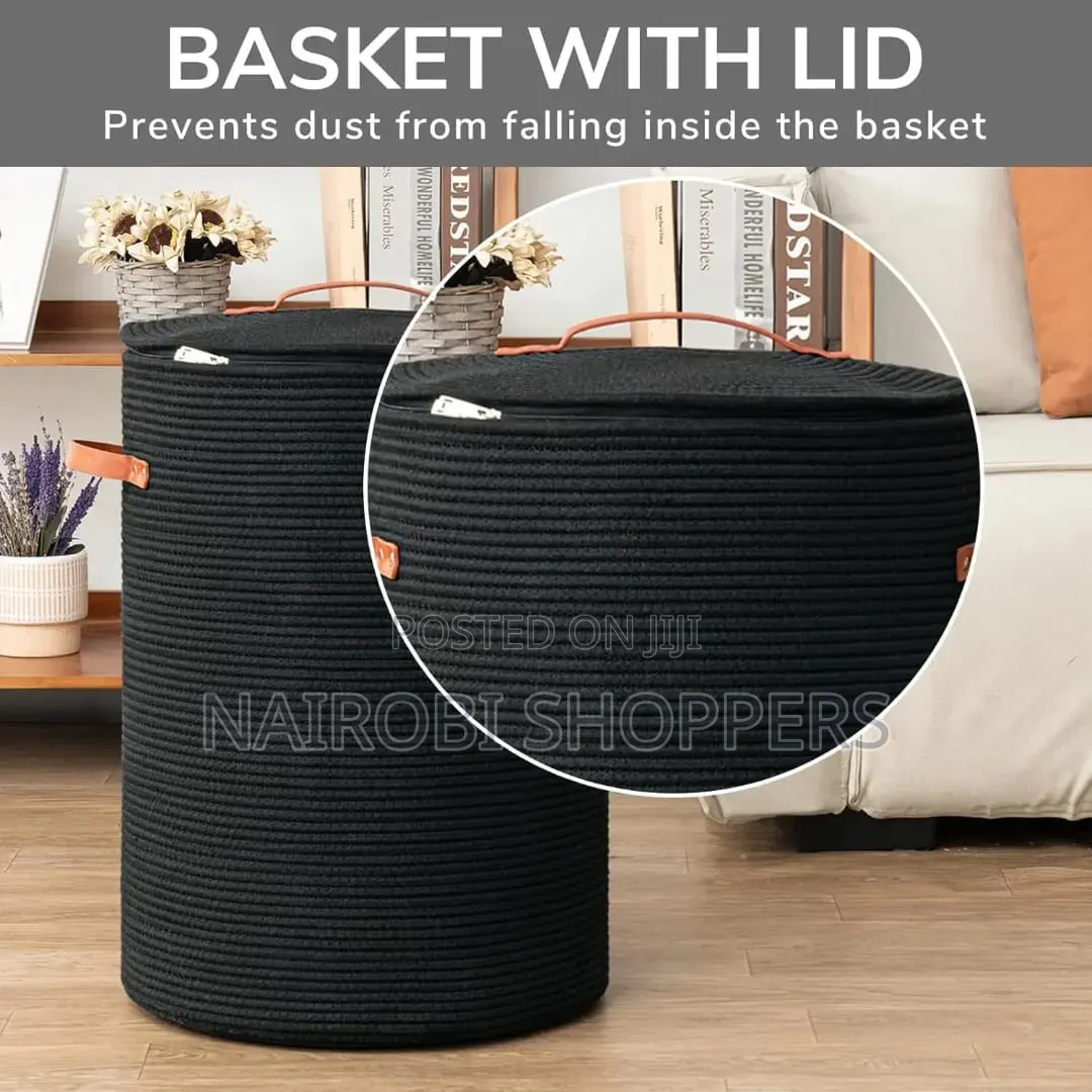 Wooven Laundry Basket With Lid/ Big Laundry Basket