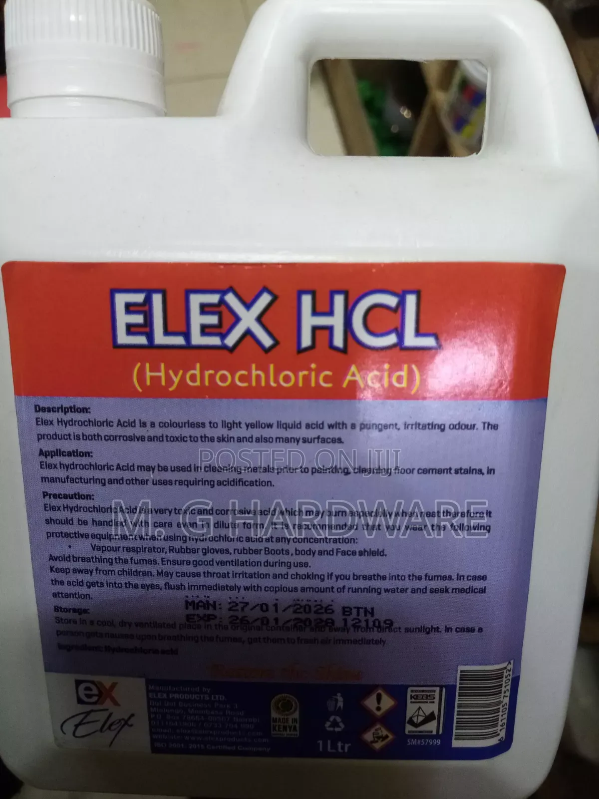 Hydrochloric Acid 1litre