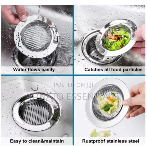 2pcs Stainless Steel Kitchen Sink Drain Strainer Mesh Filter Set - thumbnail 3