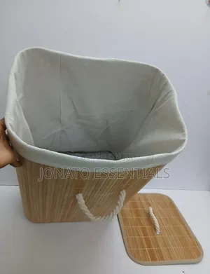 Bamboo Laundry Basket With Lid Removable Liner Clothes Organizer
