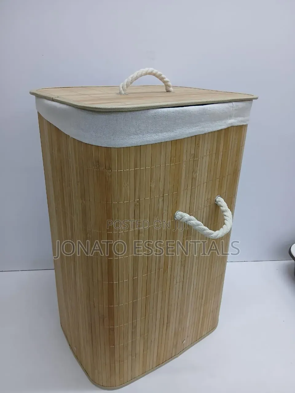 Bamboo Laundry Basket With Lid Removable Liner Clothes Organizer