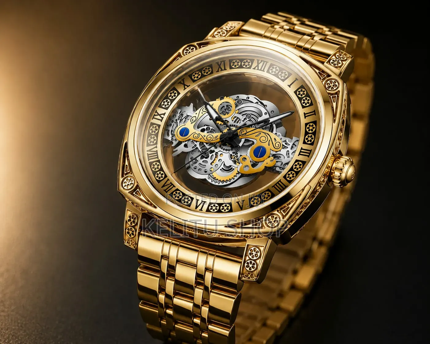 Gents Skeleton Dial Watch