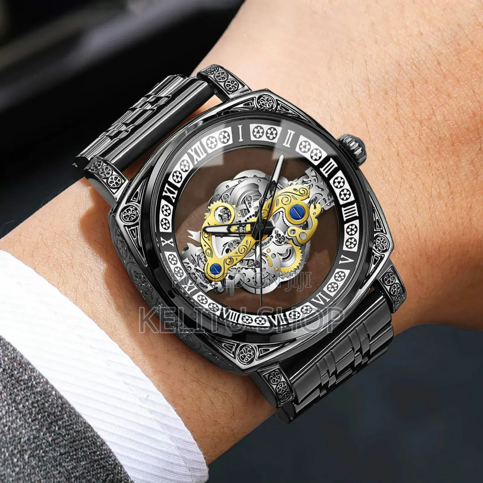 Gents Skeleton Dial Watch