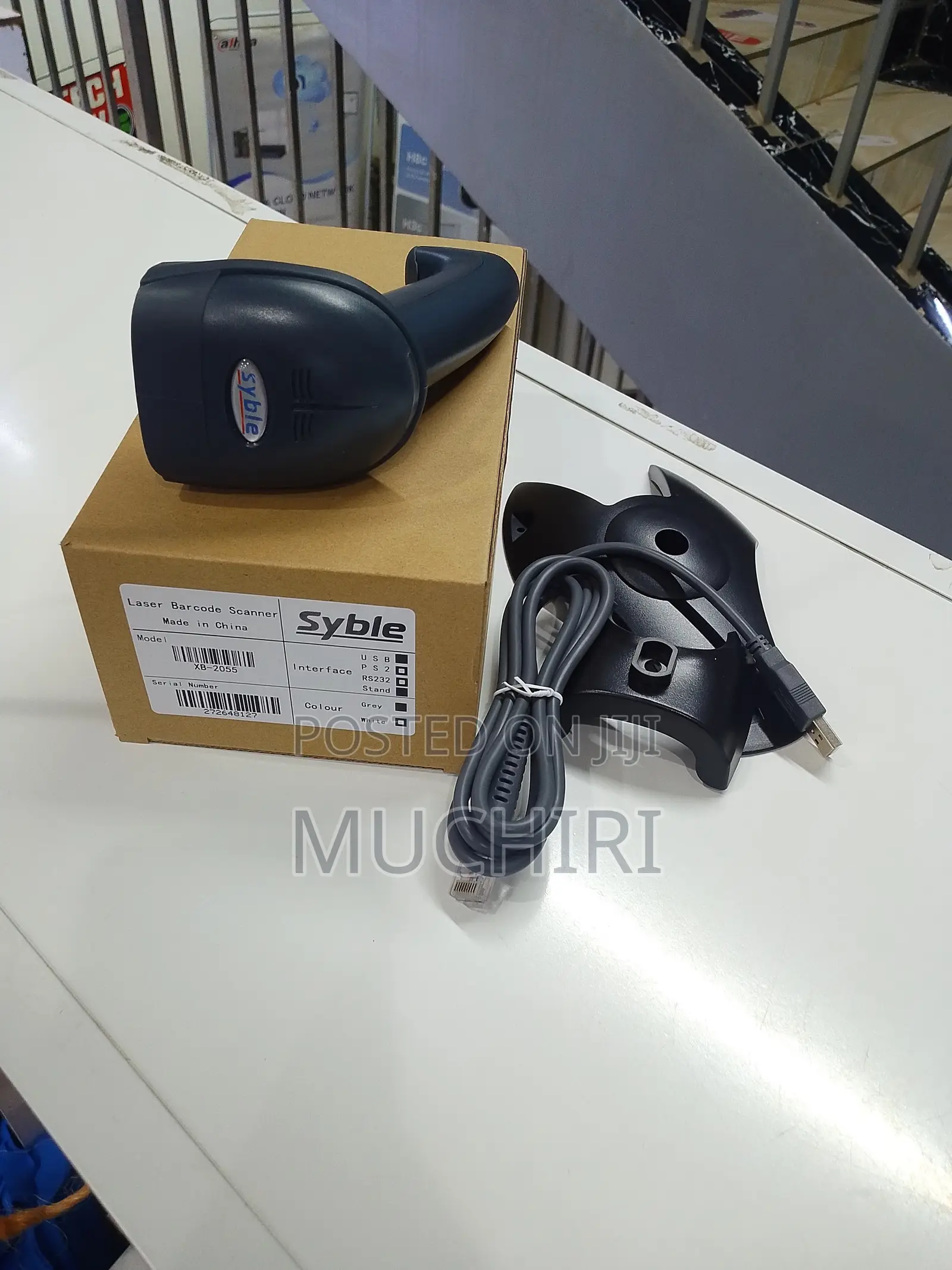 Wired Laser Barcode Scanner With Stand