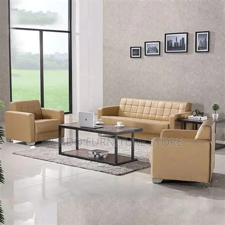 Office Sofa; Five Seaters Executive Leather Office Sofa Set
