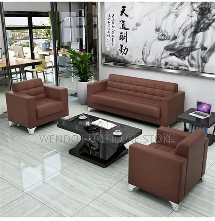 Office Sofa; Five Seaters Executive Leather Office Sofa Set