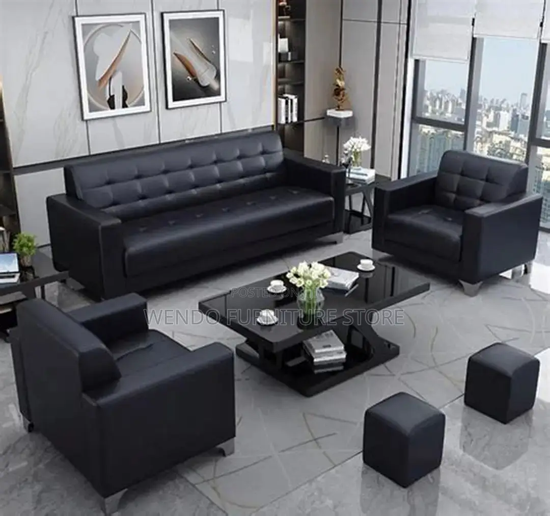 Office Sofa; Five Seaters Executive Leather Office Sofa Set