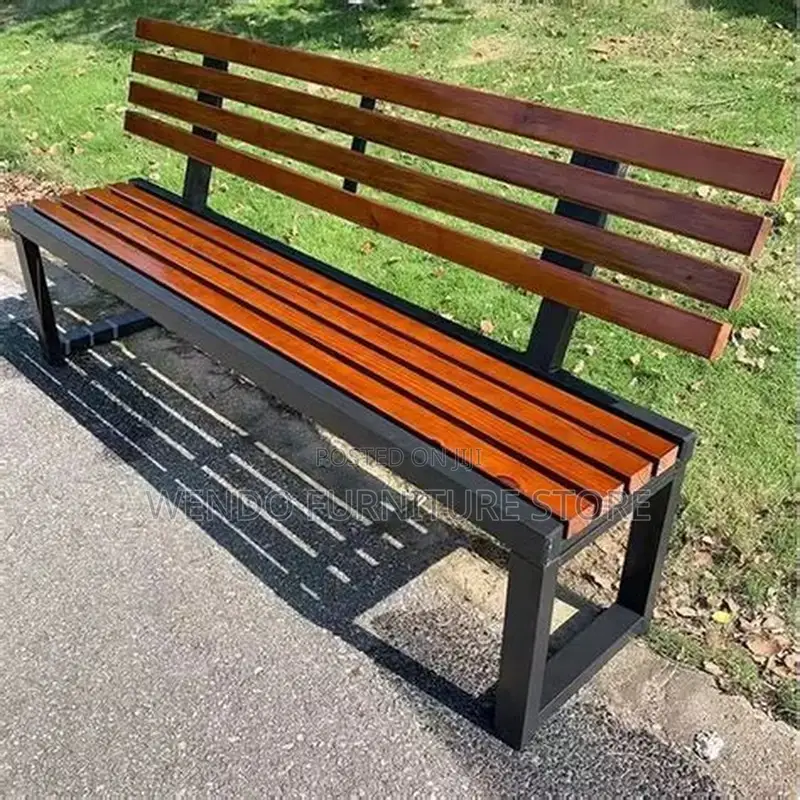 Luxury Wooden Garden Bench With Metal Frame