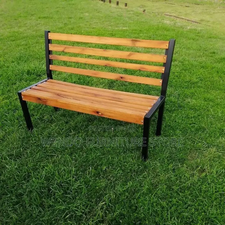 Luxury Wooden Garden Bench With Metal Frame