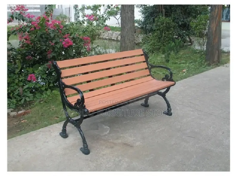 Luxury Wooden Garden Bench With Metal Frame