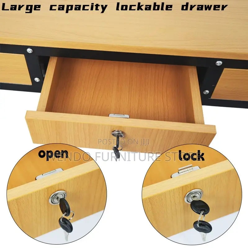 Office Desk; Home Office Working Desk With Lockable Drawer