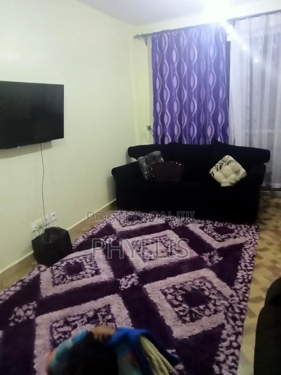Modern Purple Shaggy Geometric Center Rug/Carpet