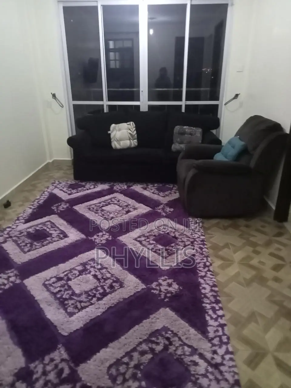 Modern Purple Shaggy Geometric Center Rug/Carpet