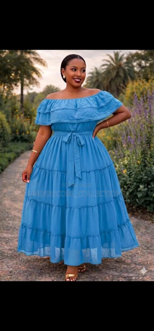 Ladies Light Weight Off Shoulders Maxi Dresses - thumbnail 4